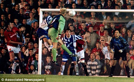 Rotor knocked Manchester United out of Europe despite a goal for Peter Schmeichel.